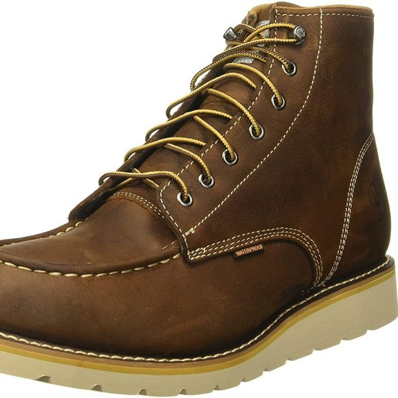 Carhartt Other - Carhartt CMW6095 Mens 6-Inch Dark Brown Leather Soft Toe Waterproof Wedge Boots